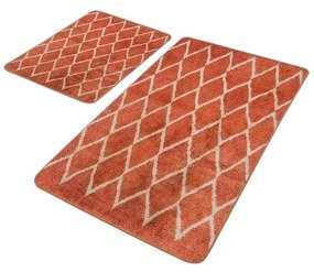 Aksamitne dywaniki łazienkowe w kolorze terakoty zestaw 2 szt. 60x100 cm – Mila Home