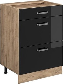 Szafka dolna do kuchni czarny wysoki połysk 60x46x81.6 r-line