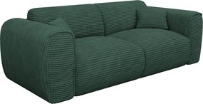 Kanapa 3-osobowa rozkładana typu express w kolorze butelkowej zieleni - Materac 16 cm memory foam POGNIA