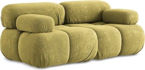 Modułowa sofa 2-osobowa - z tkaniny szenilowej - limonkowy - LOKUA