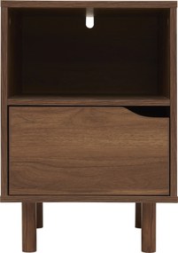 Szafka nocna SLIDY, kolor ciemnego drewna, 40 x 57,5 x 40 cm