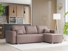 Staroróżowy narożnik SMART COSARO, dwustronny + 2 poduszki GRATIS