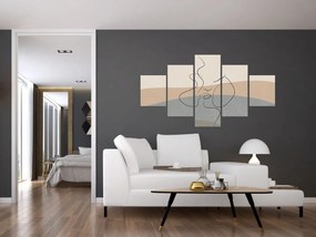 Obraz - Line art kiss (125x70 cm)