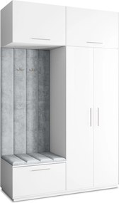 Masseno Garderoba REMA 150/240/60 cm Nowoczesna Szafa do Przedpokoju Biała