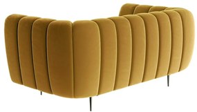 Miodowożółta aksamitna sofa Ghado Shel, 170 cm
