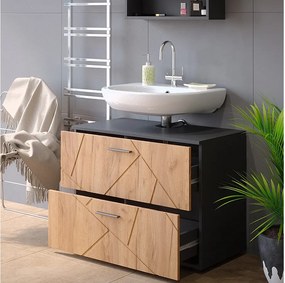 Szafka na wannę złoty dąb power/antracyt 80x41x58.6 irma