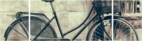 Obraz - Vintage rower z kwiatami (170x50 cm)