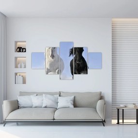 Obraz - Konie zimą (125x70 cm)