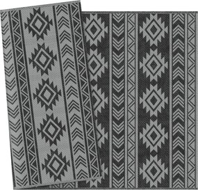 Outsunny Dywan do użytku zewnętrznego Wodoodporny Dwustronny Czarno-szary Wysokiej jakości 182x274cm | Aosom PL