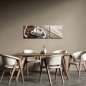 Obraz - Espresso (z zegarem) (90x30 cm)