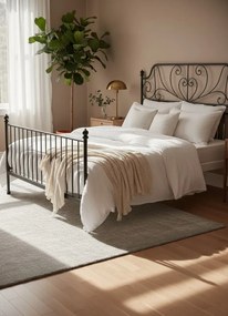 Czarne metalowe łóżko metalowe 160x200 cm Z5-P70