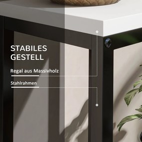 Outsunny Regał na kwiaty, 4 poziomy, do użytku wewnątrz i na zewnątrz, rama metalowa, 34D x 34S x 70W cm, czarno-biały