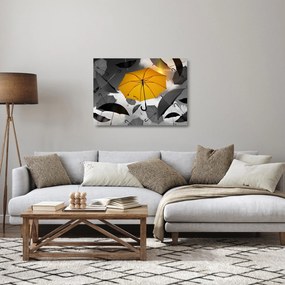 Obraz na szkle żółtego parasola (70x50 cm)