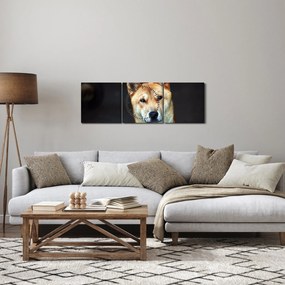 Obraz psa (z zegarem) (90x30 cm)