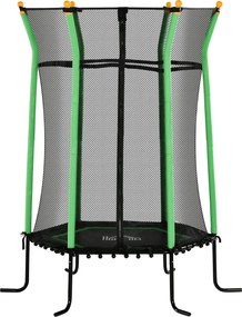 HOMCOM Trampolina Dziecięca, Ø163,5 cm, z Siatką Ochronną, Wyściełana, Stal, Udźwig do 50 kg