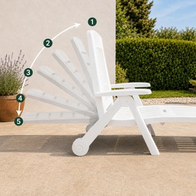 Leżak ogrodowy ZIRCONE, 72×195×101 cm, biały I.P.A.E-Progarden