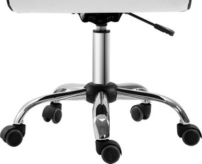 HOMCOM Fotel Fryzjerski Krzesło Salonowe Obrotowe Oparcie Regulacja Wysokości Stal PU Białe | Aosom PL