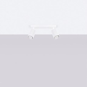 Lampa sufitowa minimalistyczny Gloow, aluminium - 2 źródło światła 4000K - L.30 x H.16.5 cm - biały