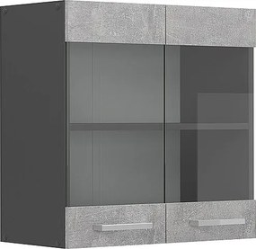 Szklana szafka kuchenna beton 60x31x60 r-line