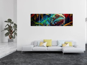 Obraz - Kolorowa iguana (170x50 cm)