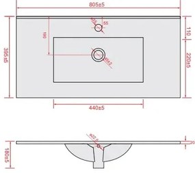 Szafka pod umywalkę L-WOOD 79 cm biały połysk KROFAM