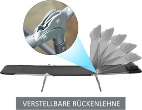 Outsunny Składany Leżak Ogrodowy Czarny Elegancja i Wygoda 182x56x28cm | Aosom PL