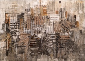 Obraz na szkle - Abstrakcja w odcieniach brązu (70x50 cm)