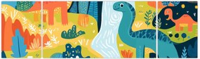 Obraz - Wesołe dinozaury (170x50 cm)