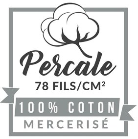 Jasnoszare prześcieradło z perkalu bawełnianego z gumką 180x200 cm Percaline – douceur d'intérieur