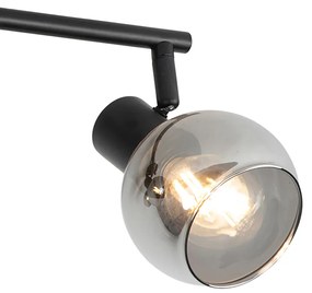Inteligentny Plafon / Reflektorek / Spot / Spotow / Lampy sufitowe czarny z przydymionym szkłem, w tym 4 WiFi P45 - Vidro ArtDeco Oswietlenie wewnetrzne