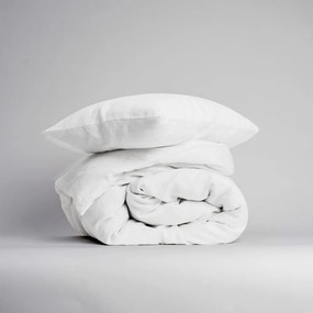 Biała pościel jednoosobowa z mieszanki lnu 155x220 cm – Linen Tales