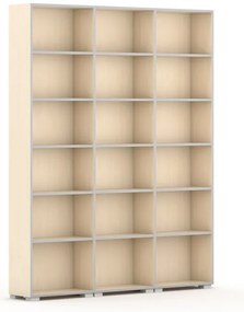 Biblioteka SILVER LINE, 3 kolumny, 2230 x 1800 x 400 mm, brzoza