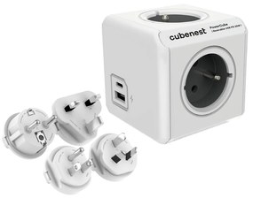 Rozgałęźnik do gniazdka 13 cm PowerCube ReWirable USB – Cubenest