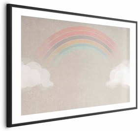 Plakat Tęcza w deszczu 60x40 cm z ramą czarną z marginesem ARTGEIST B