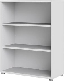 Niski regał do biura z dwoma półkami Prima biały