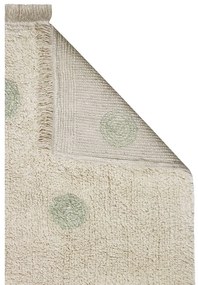 Zielono-kremowy bawełniany dywan dziecięcy tkany ręcznie odpowiedni do prania 120x160 cm Hippy Dots Olive – Lorena Canals