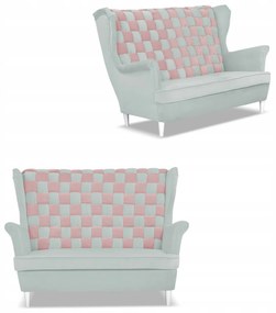 Sofa kanapa uszak CAROL DUO skandynawska Family Meble szaro - różowa