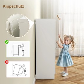 HOMCOM Szafka na buty z cichymi zawiasami, regulowane półki, 6-poziomowy regał na buty do przedpokoju, na 14 par, 55 x 35 x 108 cm, drewno, Biały