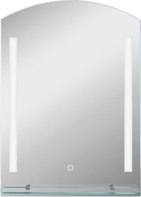 kleankin Lustro łazienkowe z oświetleniem LED, eleganckie i wysokiej jakości, szkło, aluminium, plastik, 50S x 12G x 70W cm