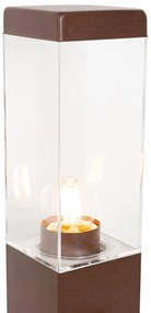 Zewnetrzna Lampa zewnętrzna rdzawo-brązowa 80 cm z gniazdkiem IP44 - MaliosDesignerski Oswietlenie zewnetrzne