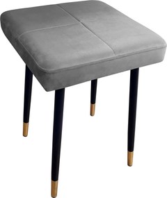 Taboret MAX tkanina Welur stelaż metalowy STOŁEK LOFT : Kolor nogi - Czano-złota stożek, Kolor tkaniny - VELVET - MG17, Typ tkaniny - Velvet