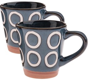 Zestaw 2 ceramicznych kubków Kroužky 100 ml,ciemnoniebieskie