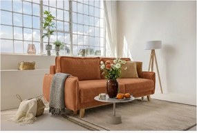 Pomarańczowa sztruksowa rozkładana sofa 218 cm Tori – Bonami Selection