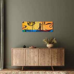 Obraz starożytnego obrazu (z zegarem) (90x30 cm)