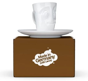 Biała łakoma porcelanowa filiżanka do espresso ze spodkiem 58products, 80 ml