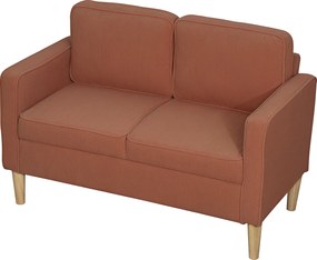 HOMCOM Sofa dwuosobowa z przestrzenią do przechowywania i solidnymi drewnianymi nogami, do salonu, sypialni, 117 x 63 x 79 cm, Różowy