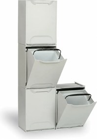 4 plastikowe kosze na śmieci segregowane, 20 L, 340 x 290 x 470 mm