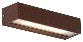 Zewnetrzna Industrialna lampa ścienna rdzawo-brązowa z LED IP65 - Steph Nowoczesny Oswietlenie zewnetrzne