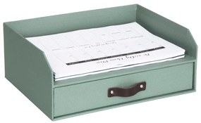 Zielony kartonowy organizer z szufladką/na dokumenty Walter Canvas Paper Laminate – Bigso