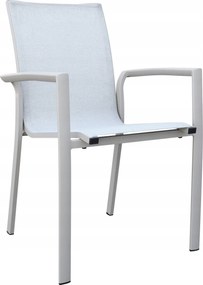 Krzesło ogrodowe aluminiowe beżowe 56x65x88 cm komfortowe wytrzymałe